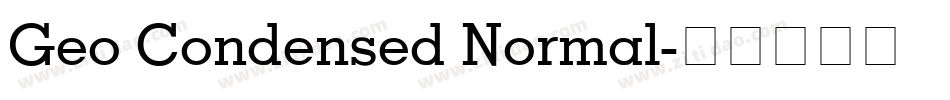 Geo Condensed Normal字体转换